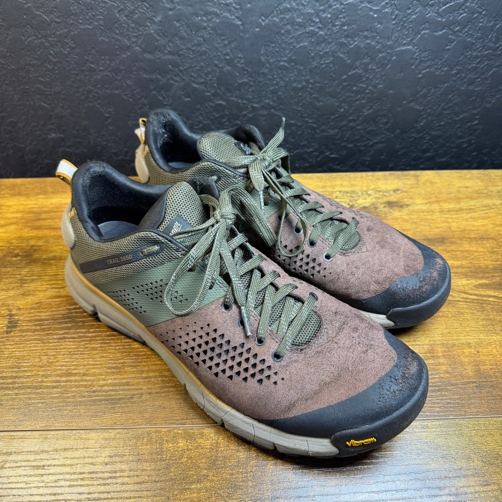 Danner Trail 2650 61270 Dark Brown Green Leather Hiking Shoes Mens 11.5